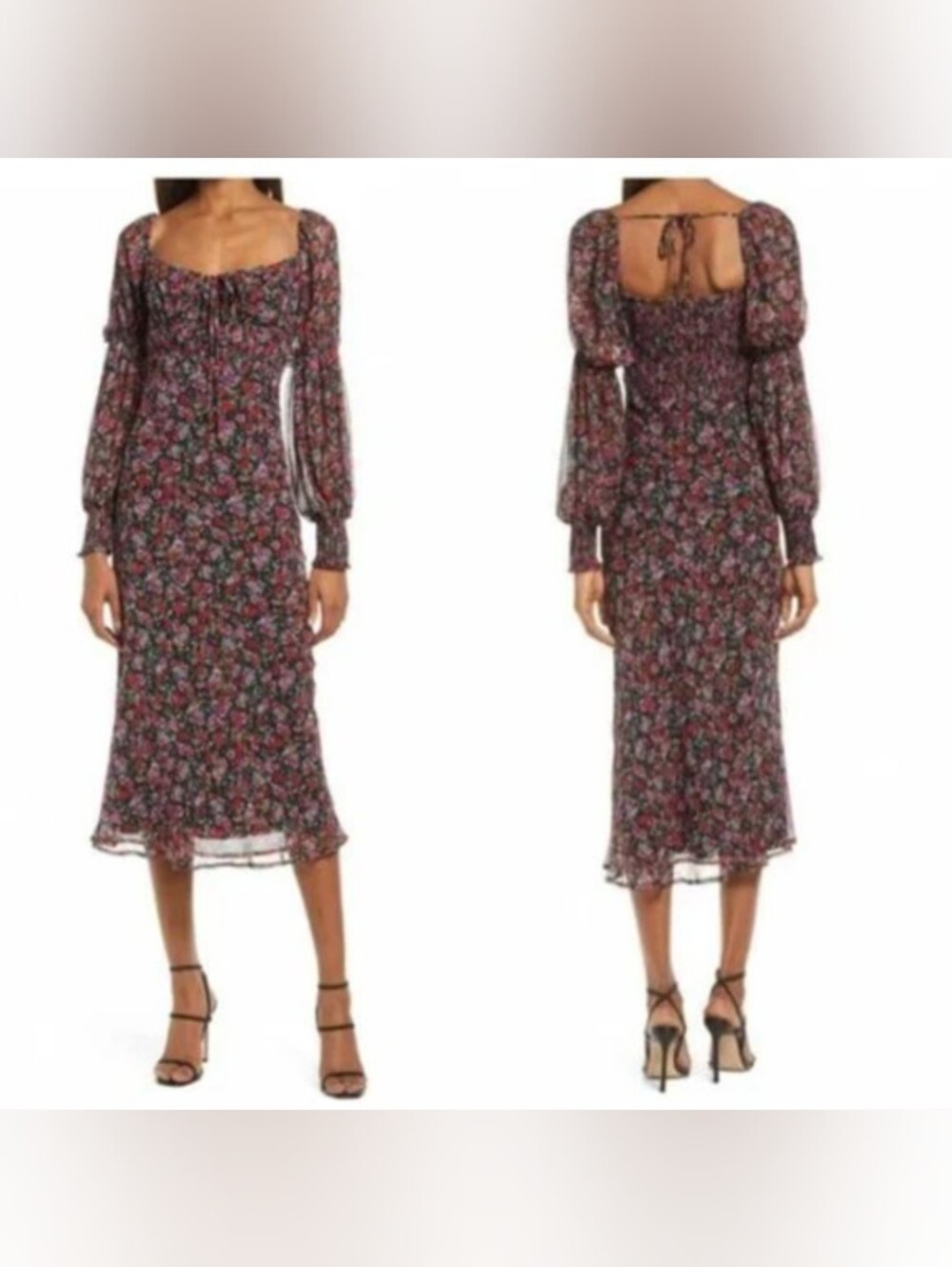 Floret Studios Floral Midi Dress
